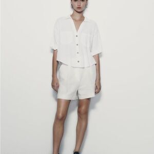 Zara Linen and Viscose Blend Blouse XS NWT‎